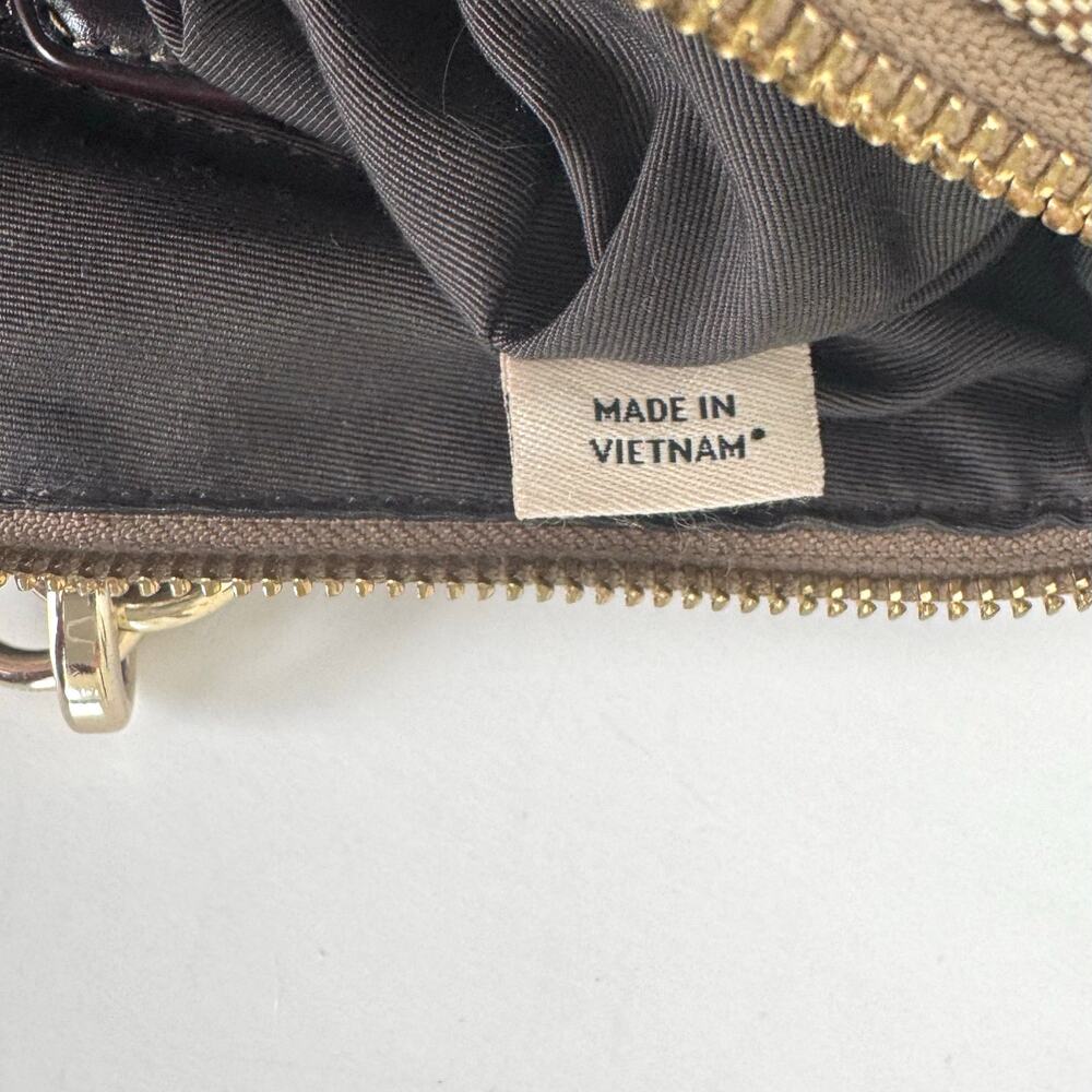 Coach Signature Jacquard Canvas Small Kelsey Satchel Khaki Leather Trim F58283 - Picture 14 of 15